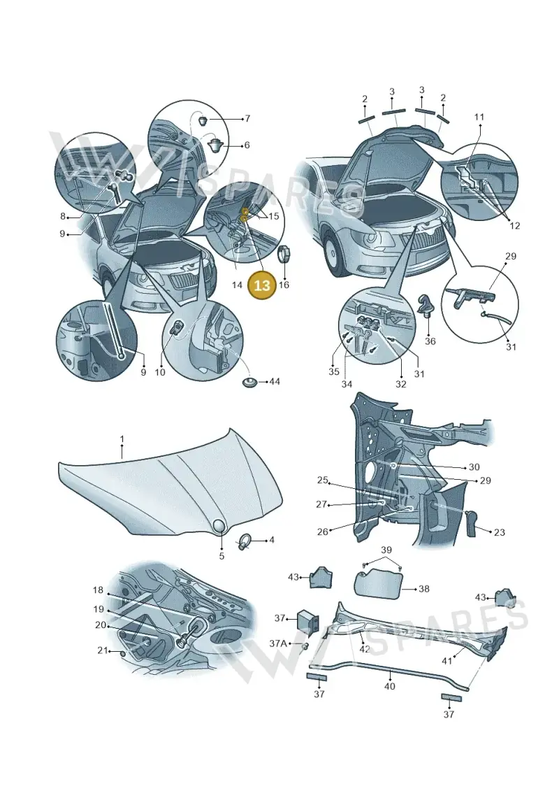 3T0823301B — Skoda Superb (2013-2015) diagram 768823100, position 13