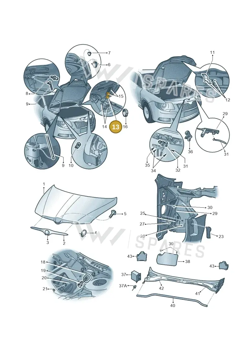 3T0823302B — Skoda Superb comfort (2008-2013) diagram 632823100, position 13