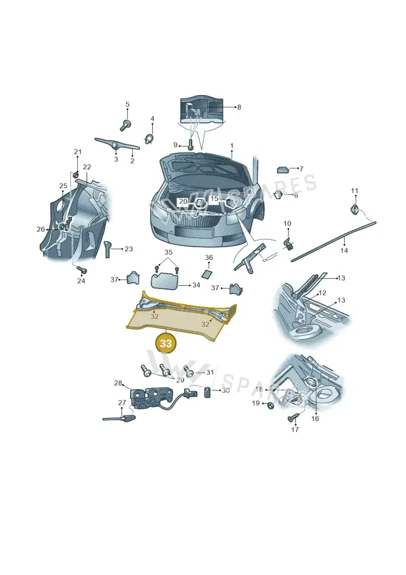 3T0823723C — Skoda Yeti (2013-2017) diagram 666823100, position 33