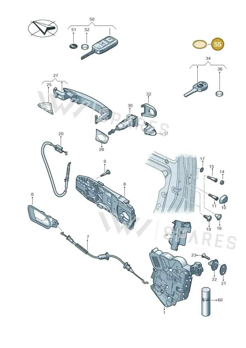 3T0837244 — Skoda Citigo (2019-2021) diagram 727837000, position 55