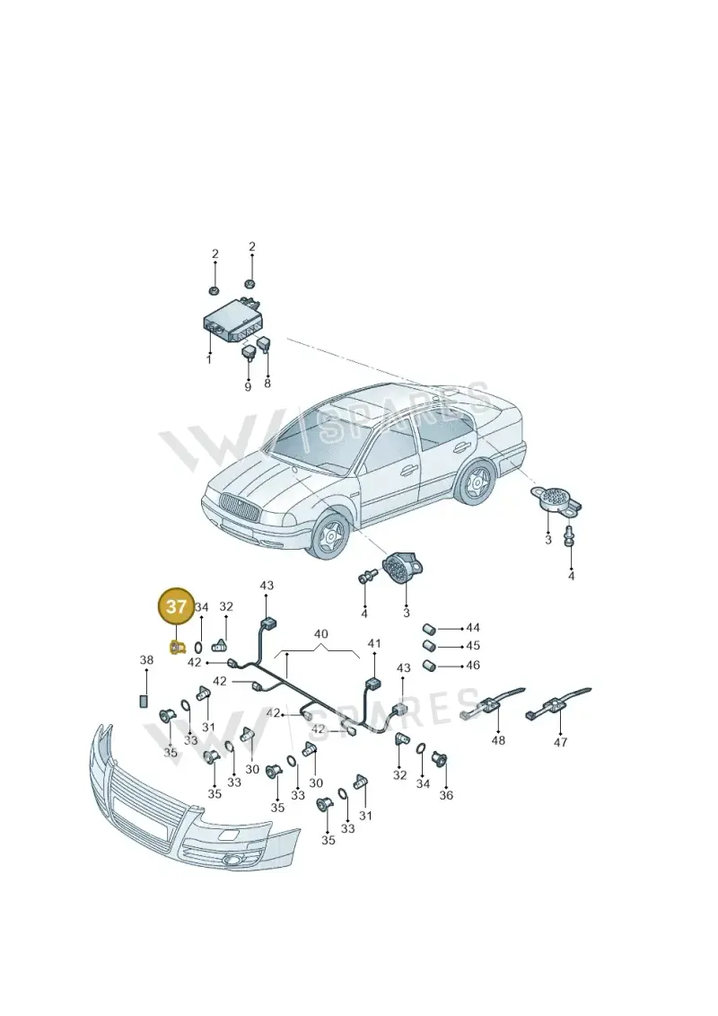 3T0919488 — Skoda Superb Ambition (2009-2015) diagram 671919510, position 37
