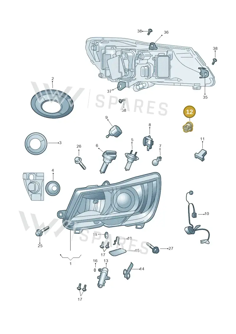 3T0998141 — Skoda Superb (2013-2015) diagram 768941000, position 12