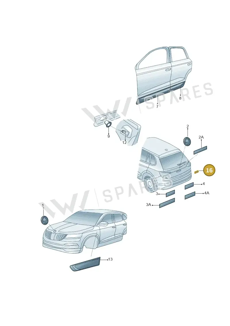 3T9853433B — Skoda Kamiq (2018-2023) diagram 594853000, position 16