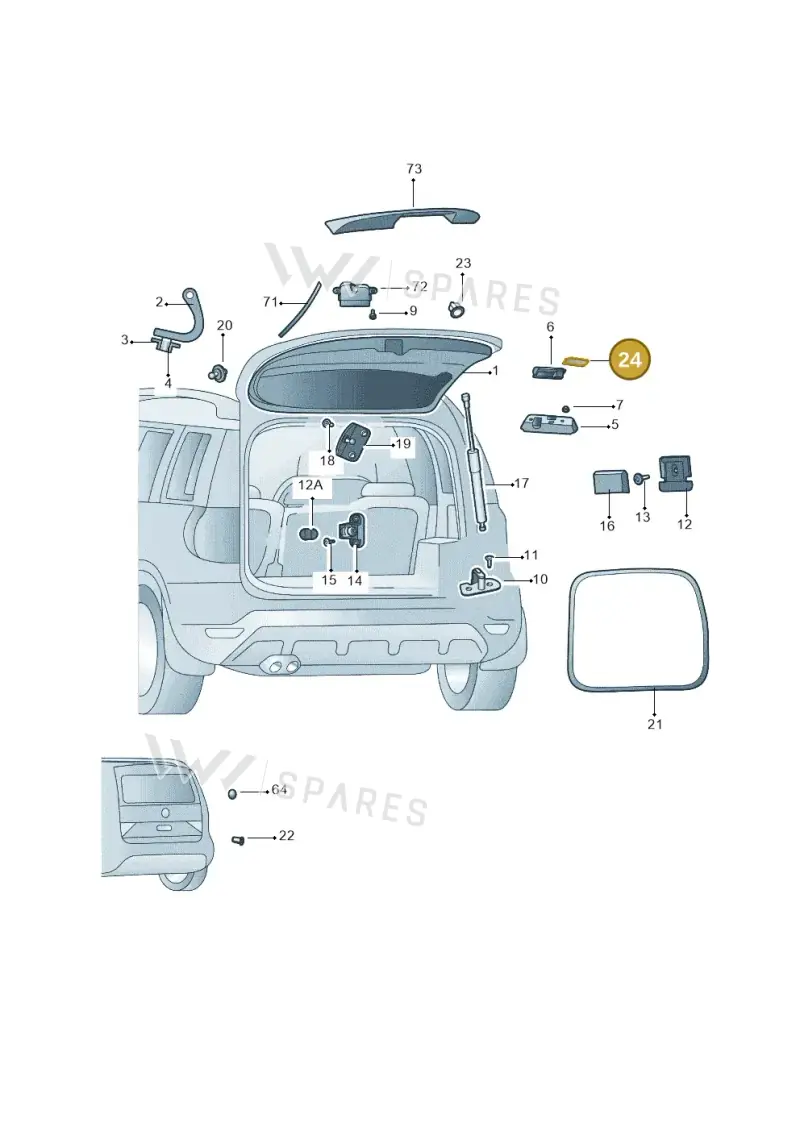 3T9853433B — Skoda Yeti (2013-2017) diagram 767827100, position 24