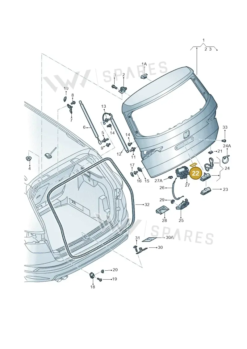 3T9853433B — SEAT Ateca (2016-) diagram 893827000, position 22