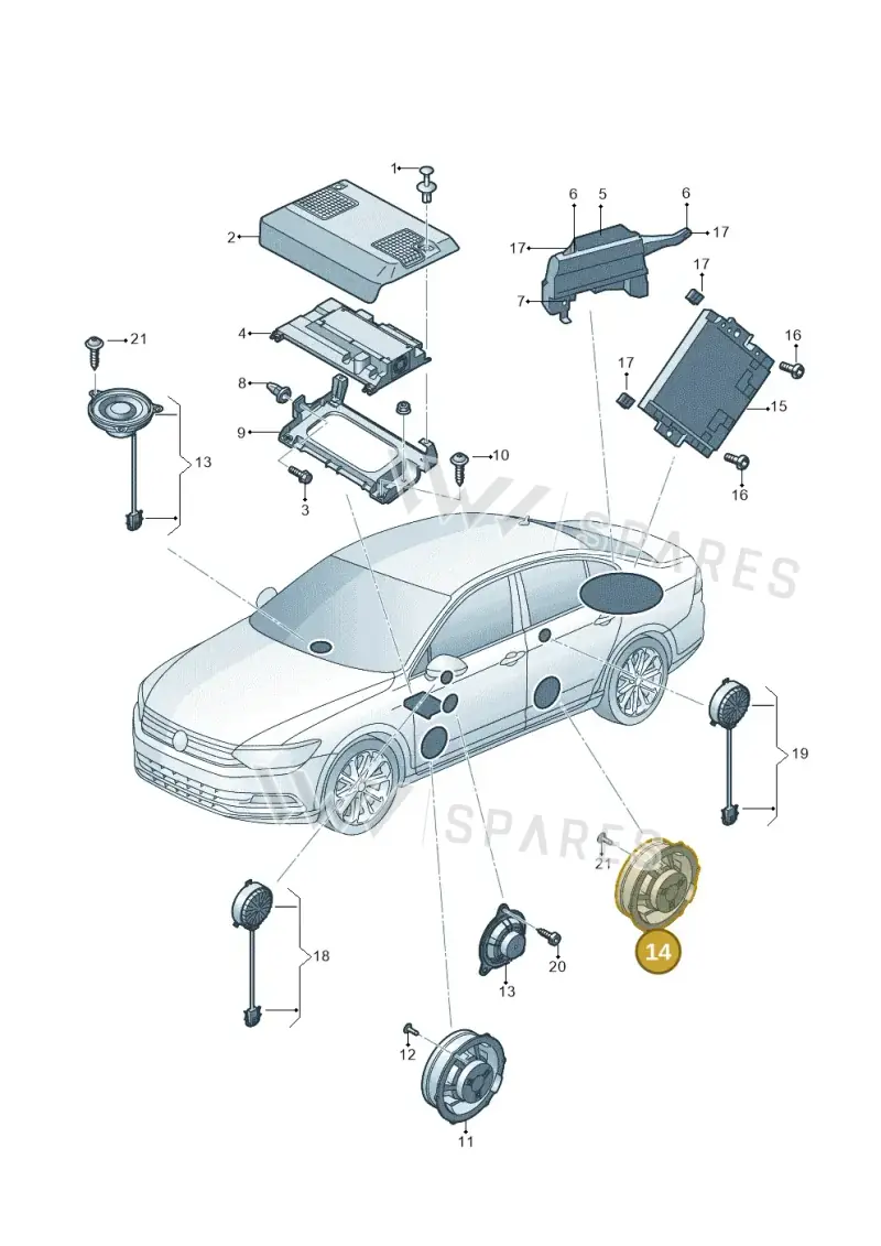 3V0035411L — Skoda Superb Combi (2015-2024) diagram 851000030, position 14