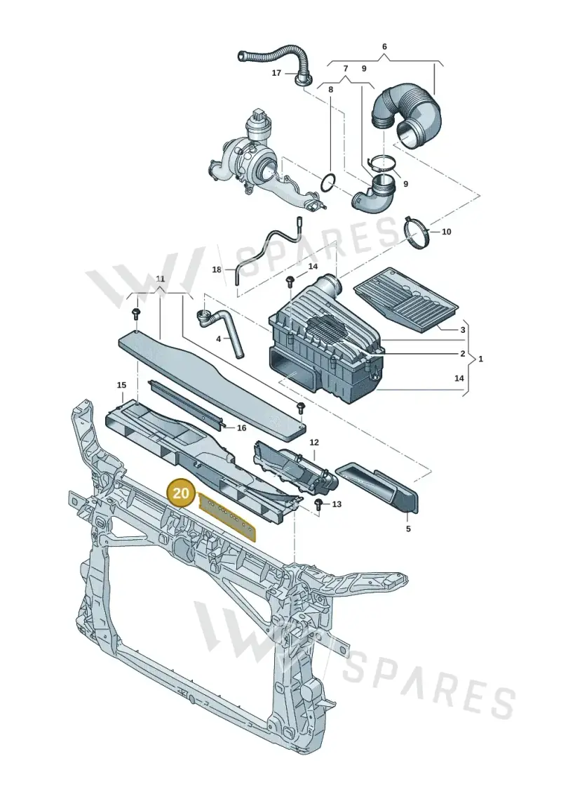 3V0129849 — Skoda Superb Combi (2023-) diagram 5h0129070, position 20