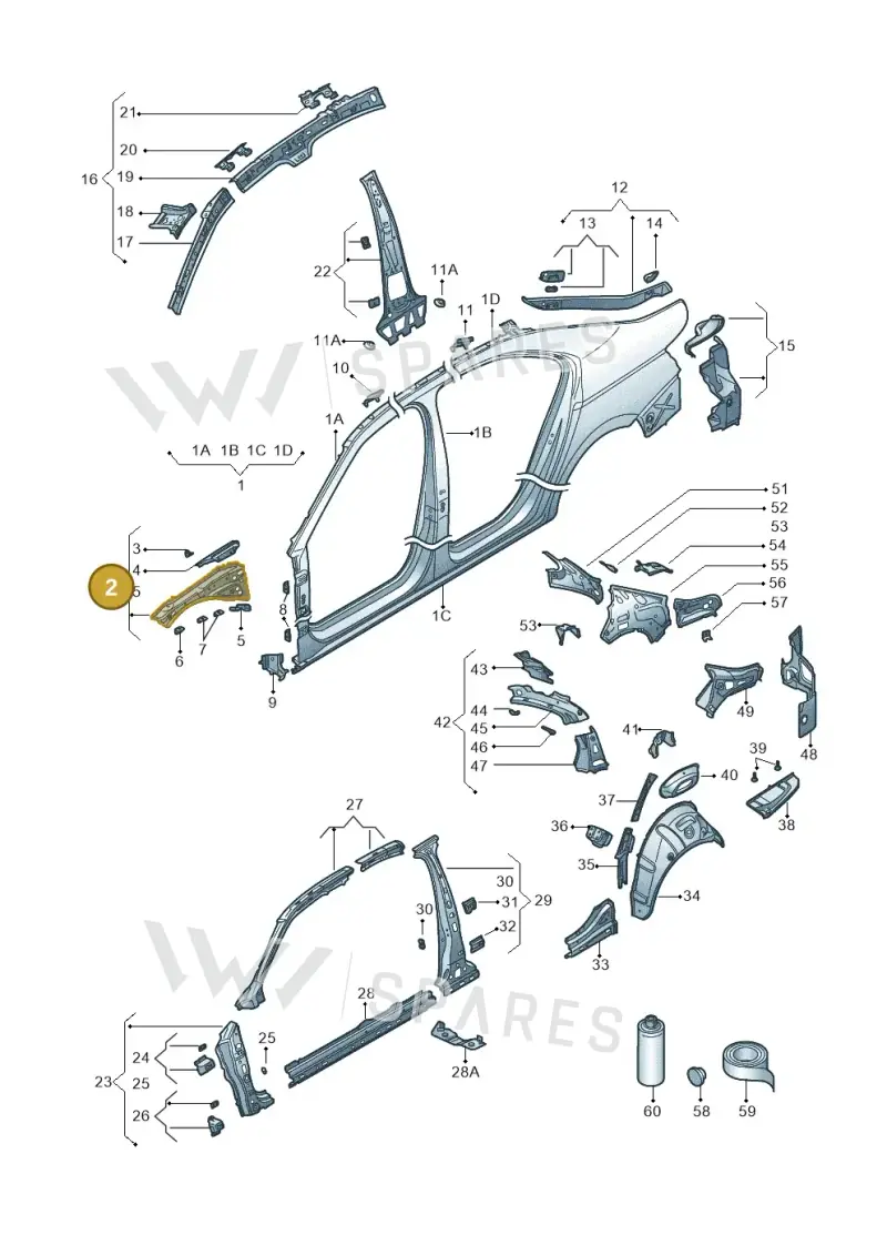 3V0810125A — Skoda Superb Combi (2015-2024) diagram 851809030, position 2