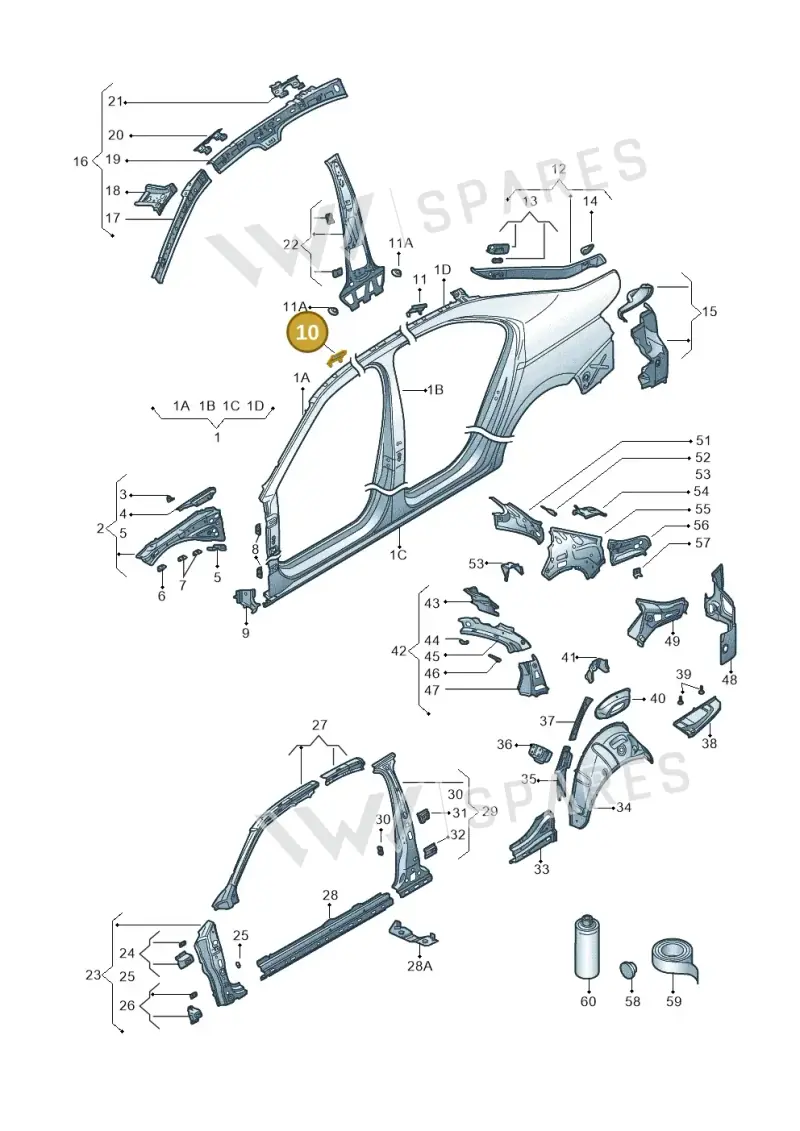 3V0817249 — Skoda Superb Combi (2015-2024) diagram 851809030, position 10