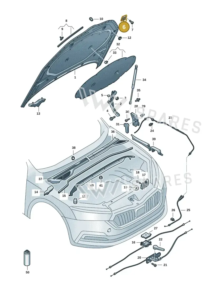 3V0823186A — Skoda Superb Combi (2023-) diagram 3p0823000, position 6