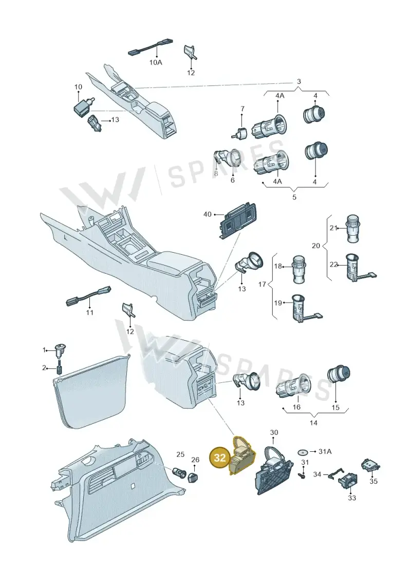 3V0907153 — Skoda Superb Combi (2015-2024) diagram 851919700, position 32