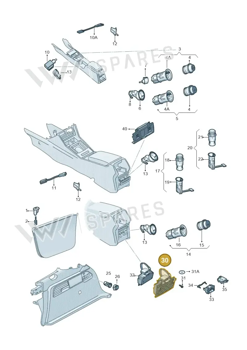 3V0907815 — Skoda Superb Combi (2015-2024) diagram 851919700, position 30