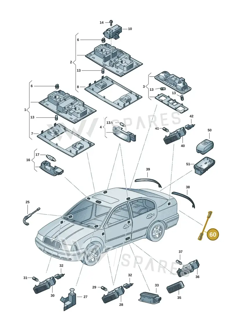 3V0919240 — Skoda Superb Combi (2015-2024) diagram 851947001, position 60