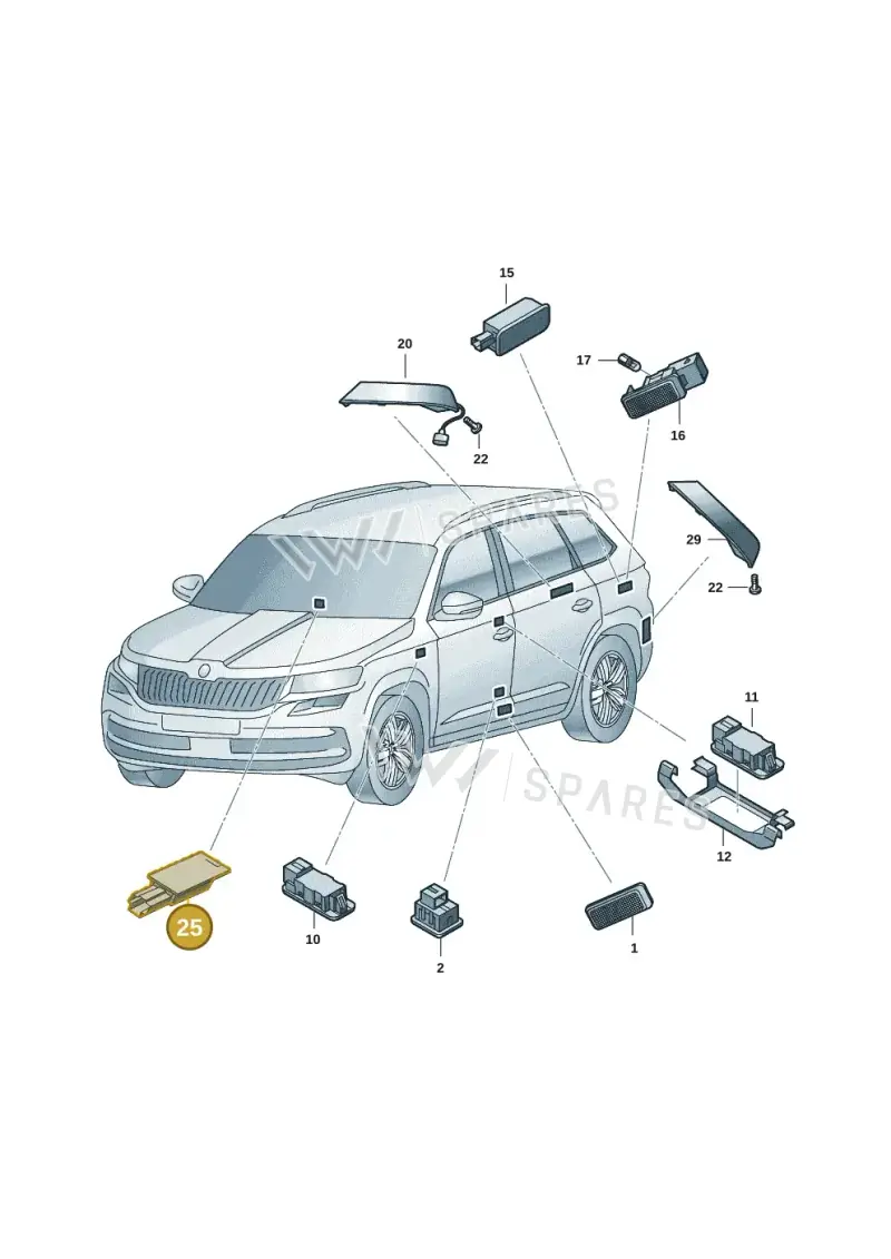 3V0919390B — Skoda Karoq (2017-2022) diagram 834947007, position 25