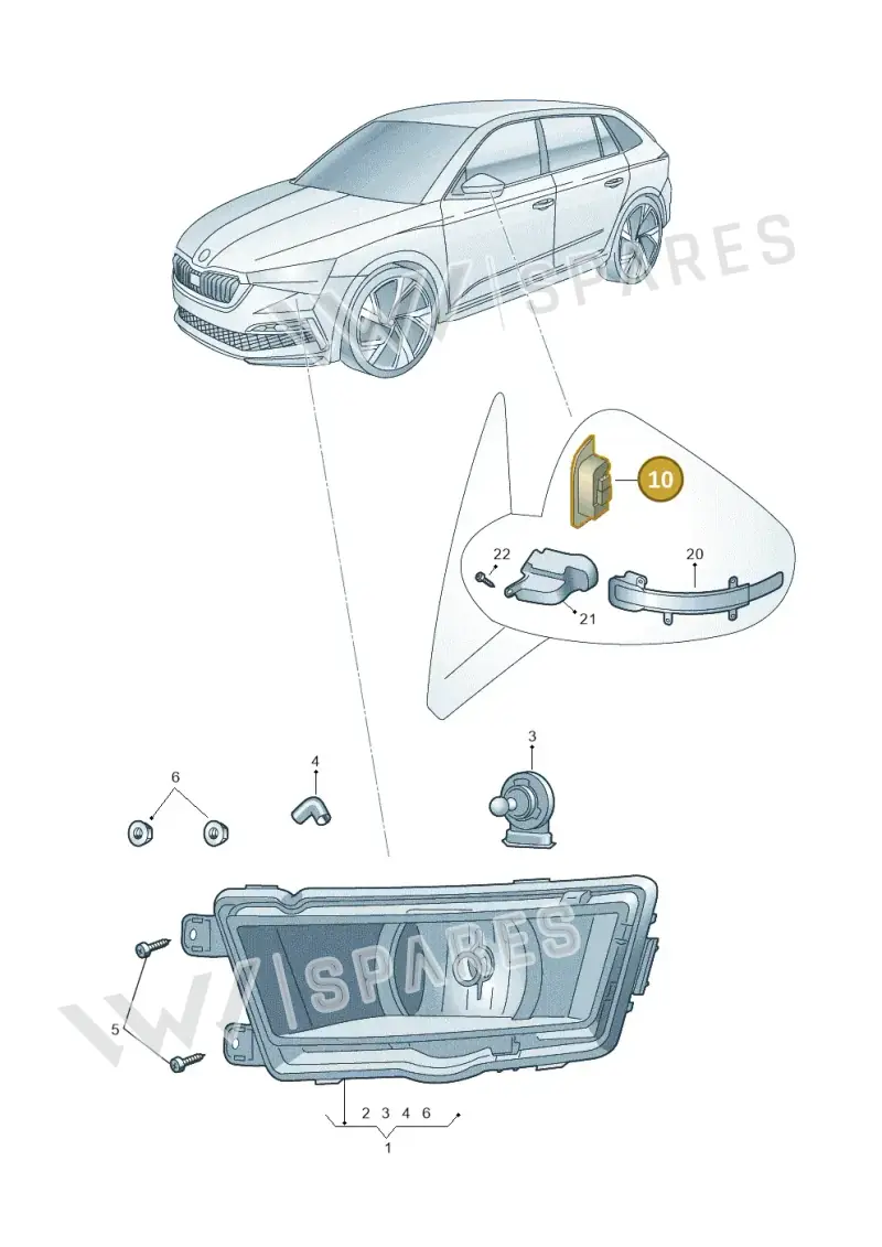 3V0949146A — Skoda Fabia (2021-) diagram 584941040, position 10