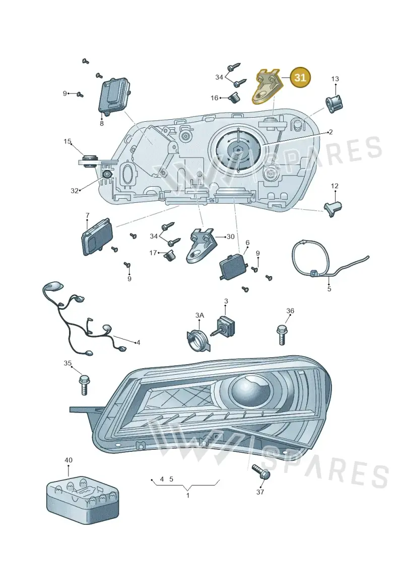 3V0998225B — Skoda Superb Combi (2015-2024) diagram 851941100, position 31