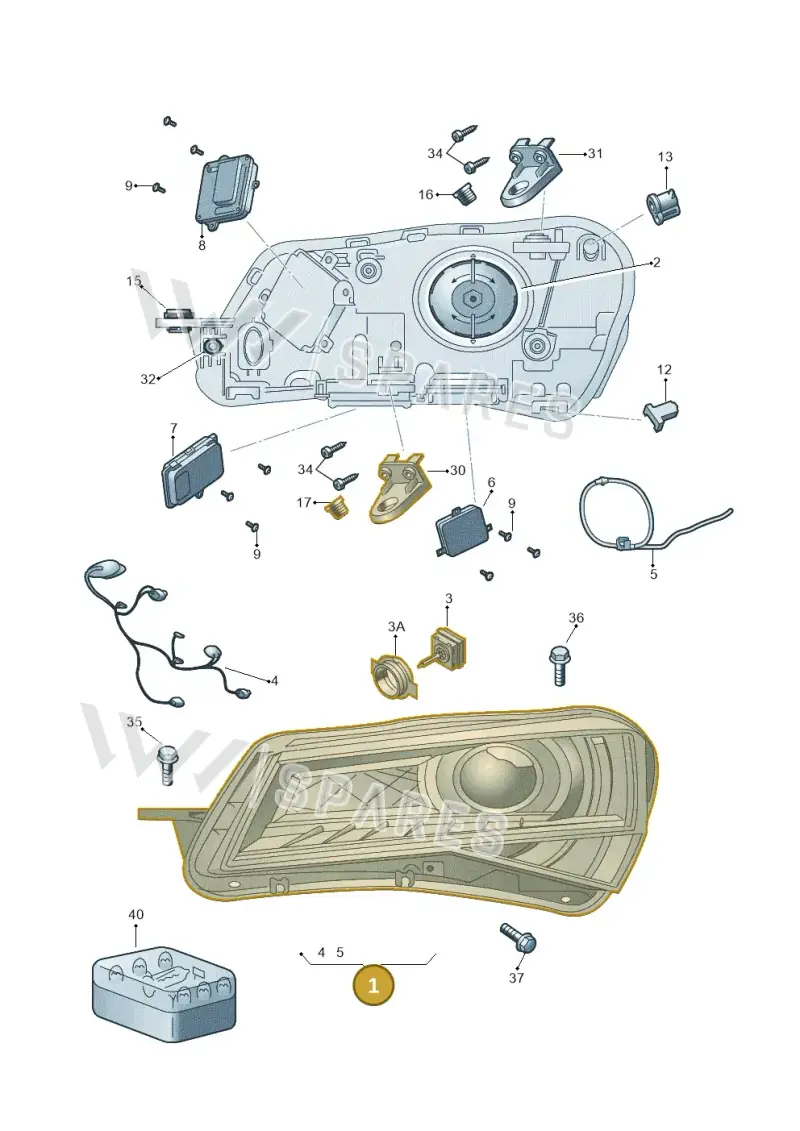3V2941018A — Skoda Superb Combi (2015-2024) diagram 851941100, position 1