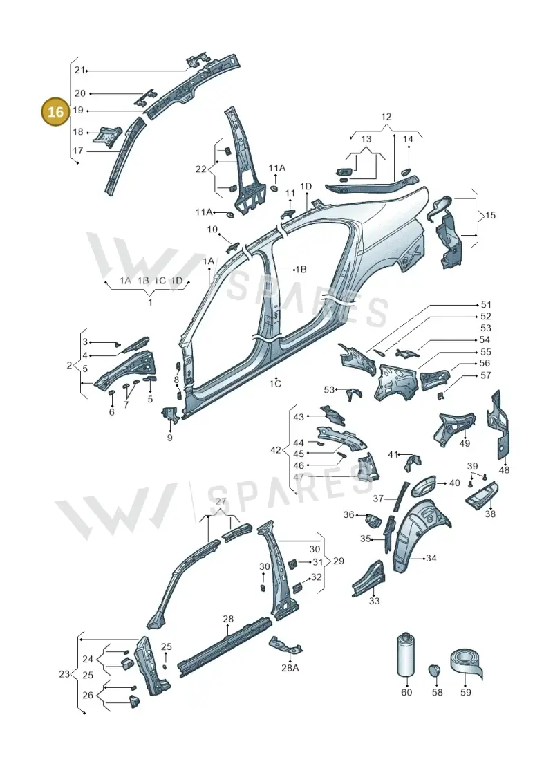 3V5809401B — Skoda Superb Combi (2015-2024) diagram 851809030, position 16