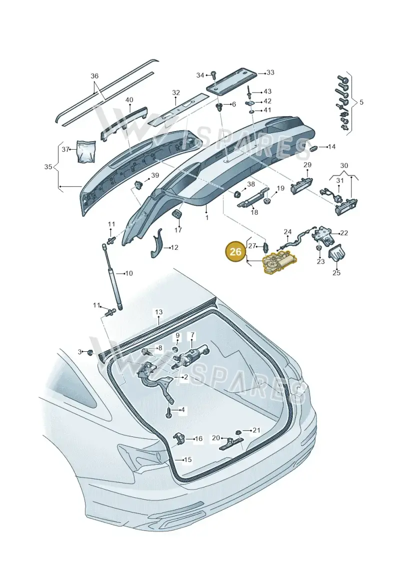 3V5827887C — Audi A6 (2018-2025) diagram 430827010, position 26