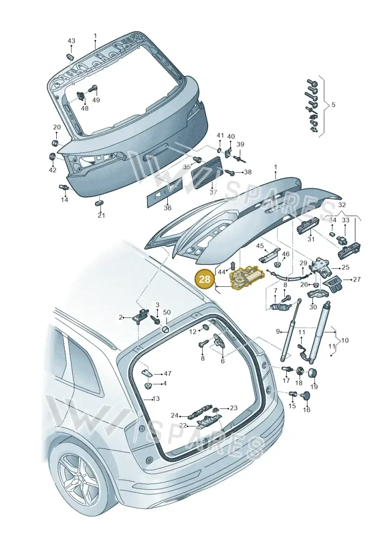 3V5827887C — Audi Q5 (2016-2025) diagram 896827000, position 28
