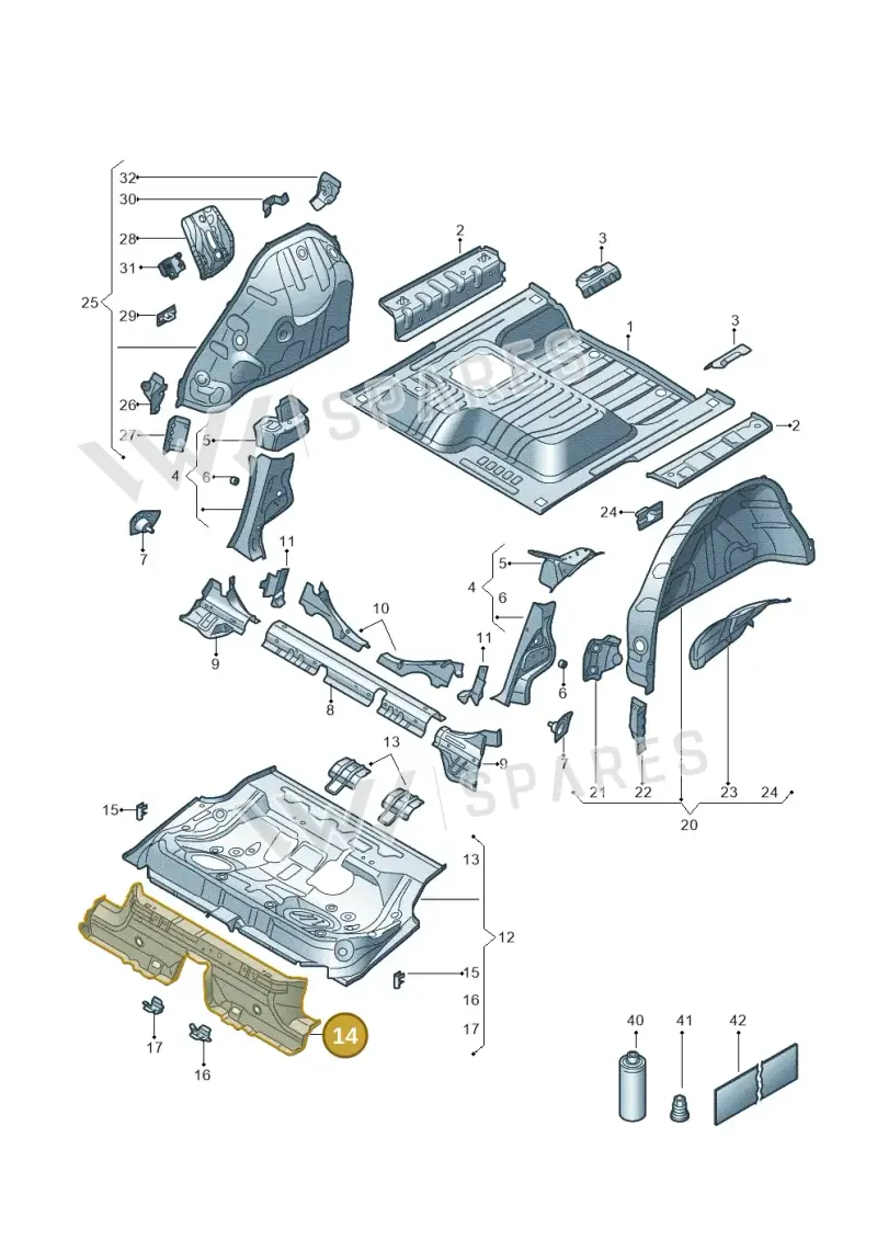 3WA813385 — Skoda Superb Combi (2023-) diagram 3p0803310, position 14