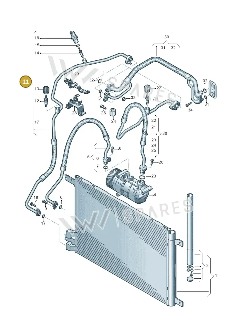 3WA816741D — Skoda Superb Combi (2023-) diagram 746260400, position 11