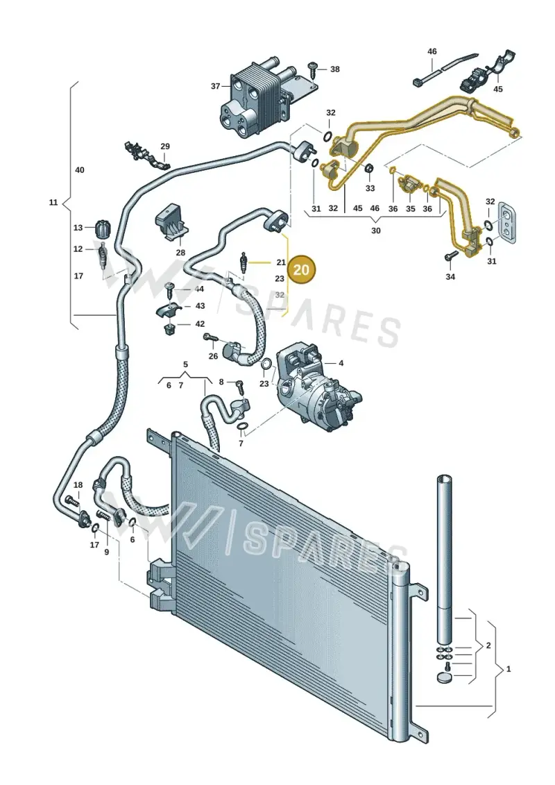 3WA816743B — Skoda Superb Combi (2023-) diagram 3p0260060, position 20