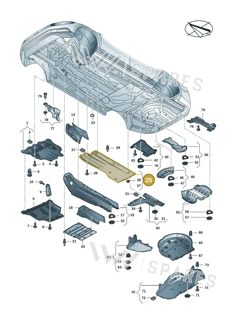 3WA825202 — Skoda Superb Combi (2023-) diagram 3p0825000, position 25