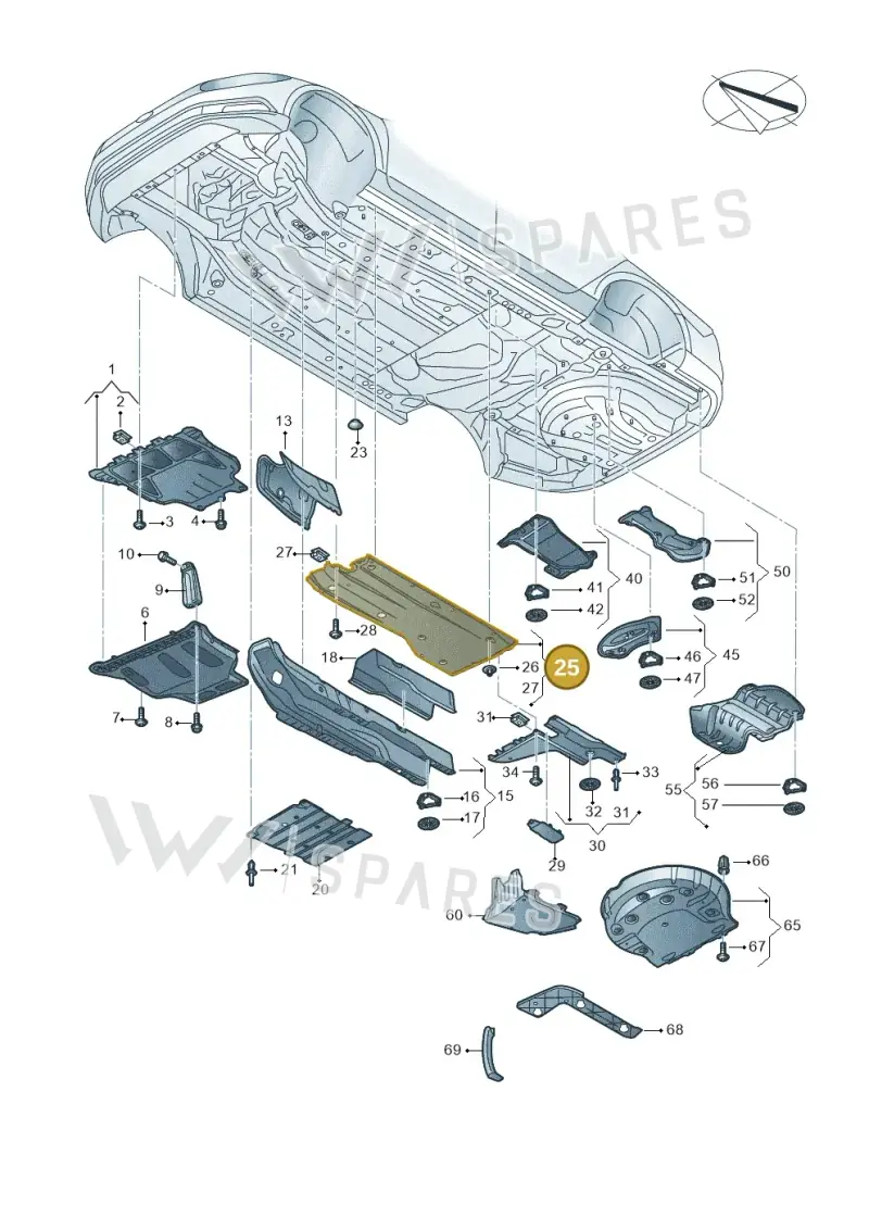 3WA825202A — Skoda Superb Combi (2015-2024) diagram 851825000, position 25