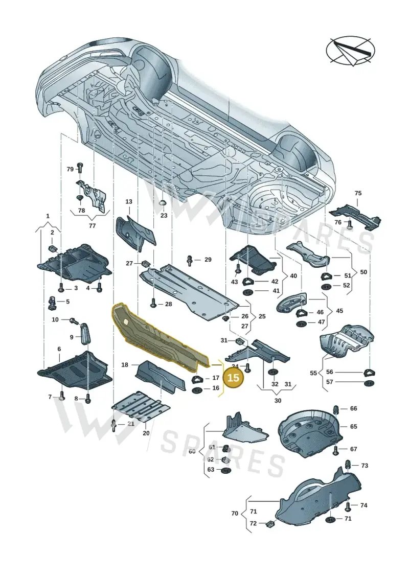 3WA825661 — Skoda Superb Combi (2023-) diagram 3p0825000, position 15