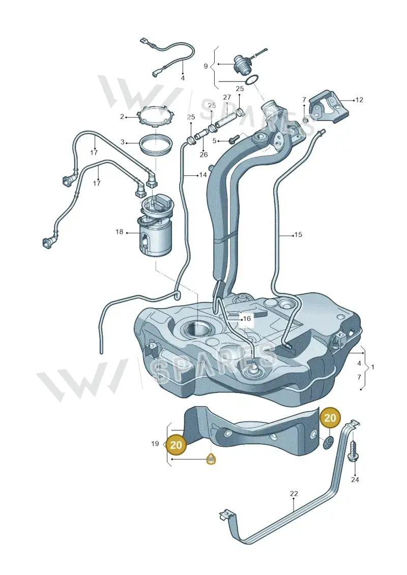 441863987B — Skoda Yeti (2013-2017) diagram 767201050, position 20