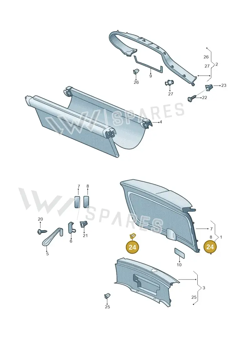 4B0867276A — Skoda Octavia (2019-2024) diagram 585867900, position 24
