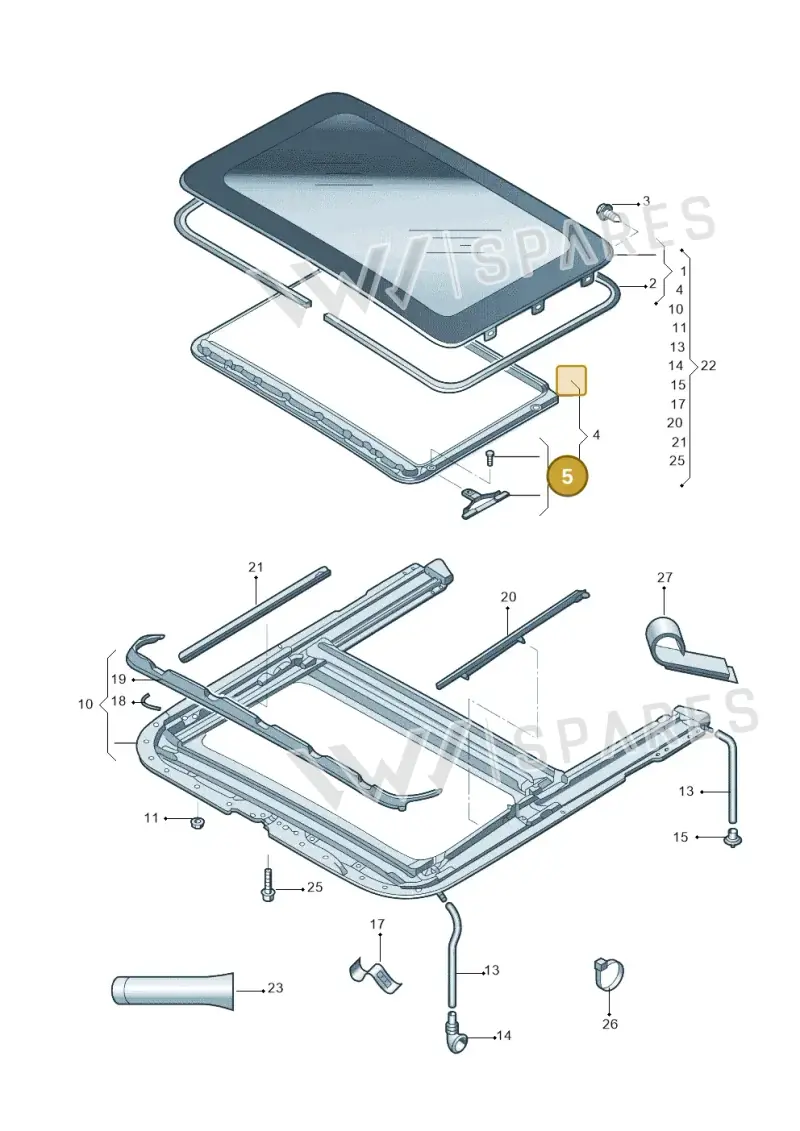 4B0877165 — Skoda Superb Ambition (2009-2015) diagram 671877100, position 5