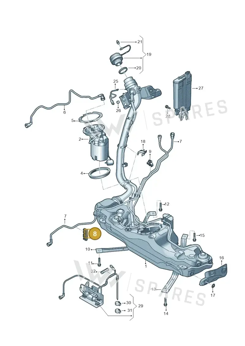 4B3616739 — Skoda Octavia (2017-2020) diagram 890201033, position 8