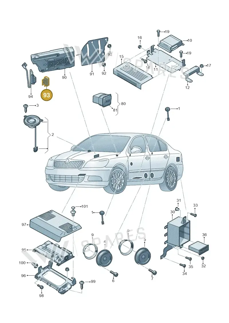 4F0035909 — Skoda Octavia (2017-2020) diagram 753000040, position 93