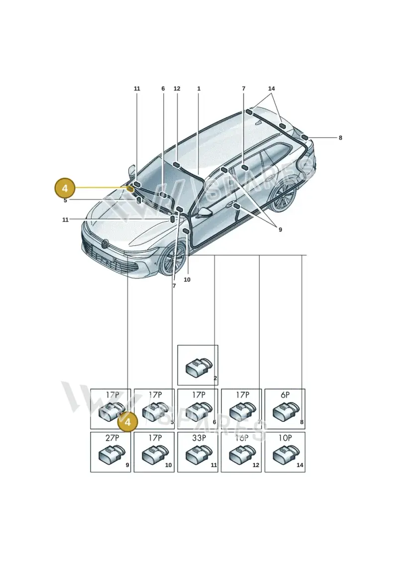 4F0972575D — Skoda Superb Combi (2023-) diagram 3j0972000, position 4