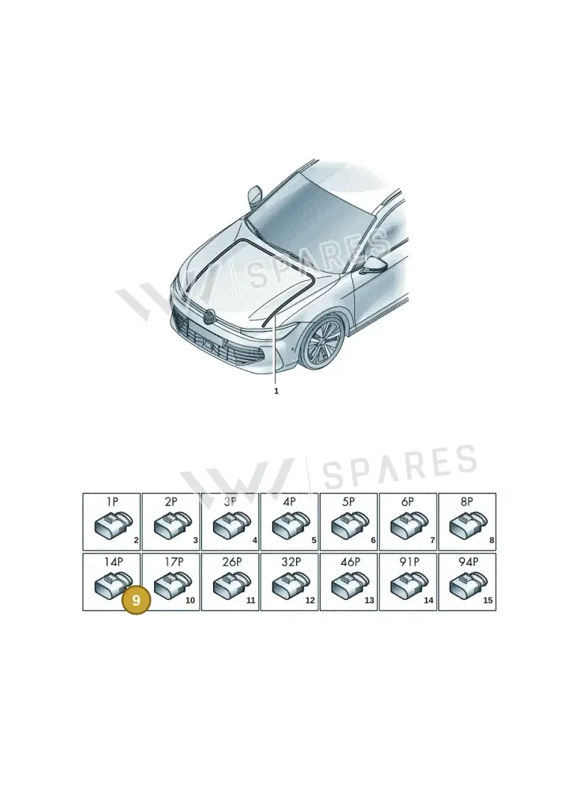 4H0973717 — Skoda Superb Combi (2023-) diagram 3j0971800, position 9