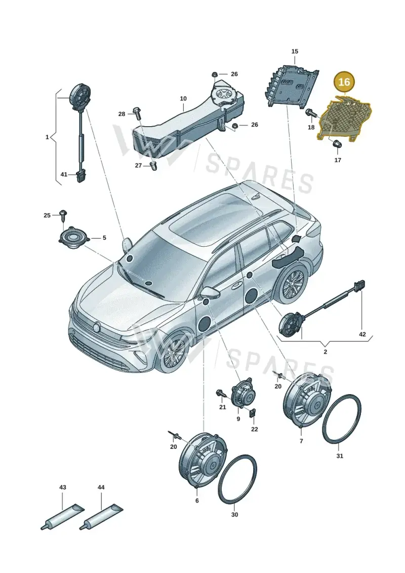571035933 — Volkswagen Tiguan (2023-2025) diagram 57x035350, position 16