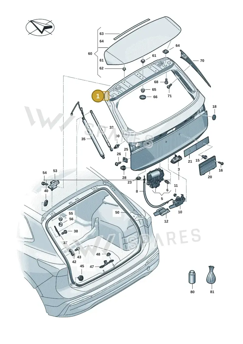 571827025B — Volkswagen Tiguan (2023-2025) diagram 57x827000, position 1