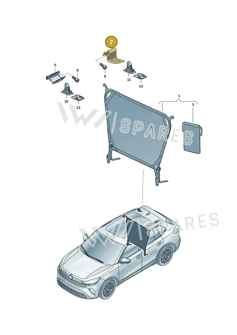 571861822C — Volkswagen Tiguan (2023-2025) diagram 57x861000, position 7
