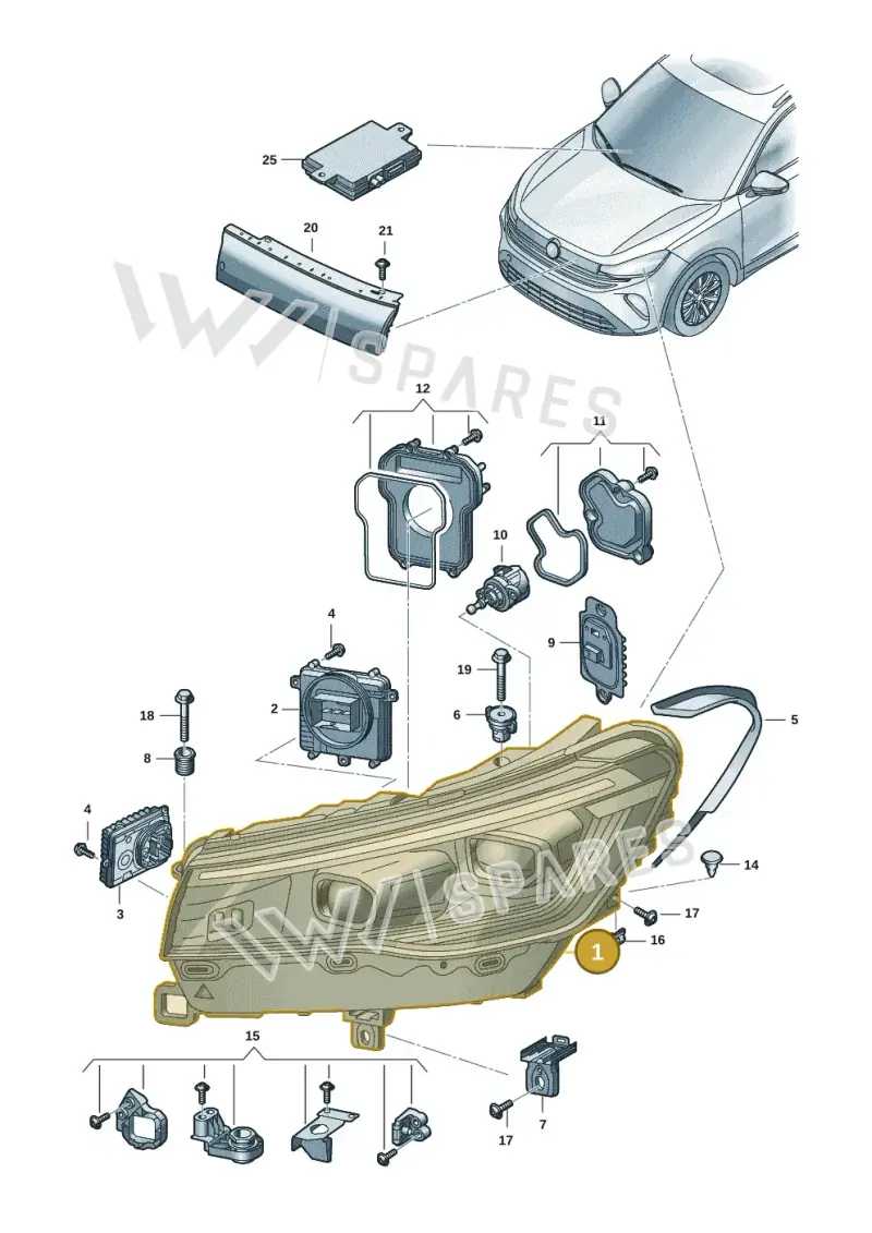 571941114 — Volkswagen Tiguan (2023-2025) diagram 57x941020, position 1