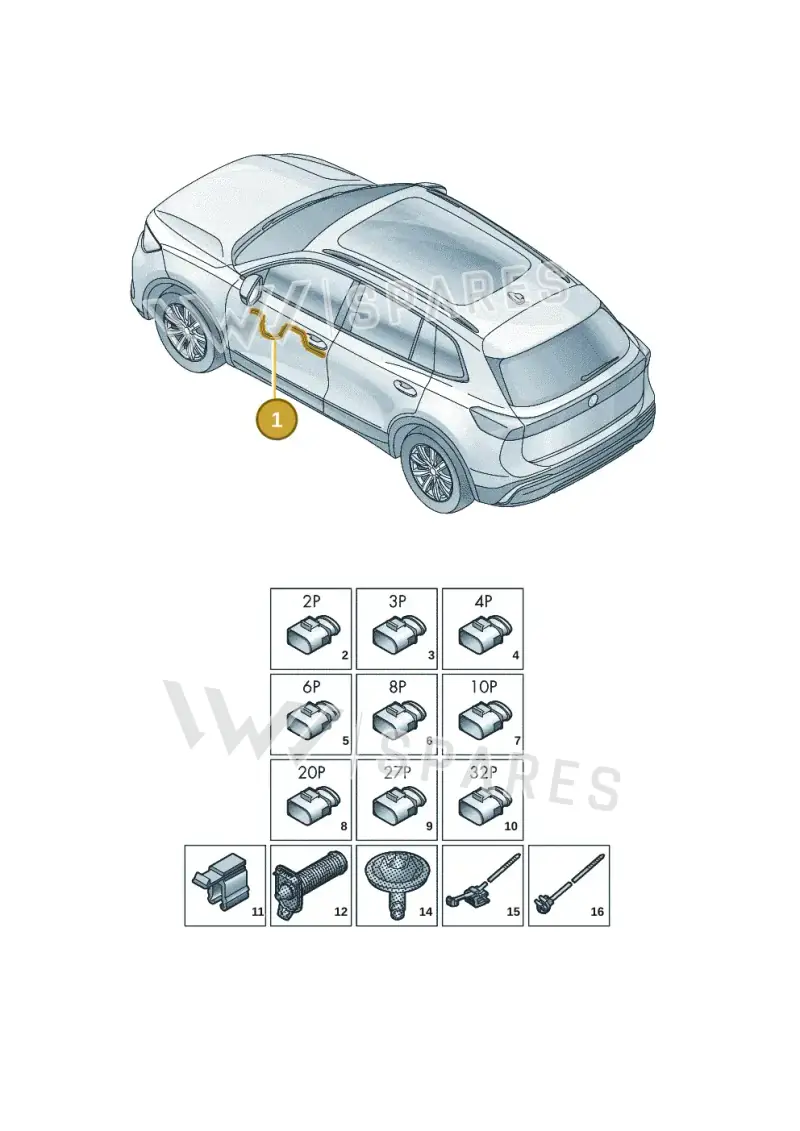 571971161F — Volkswagen Tiguan (2023-2025) diagram 57x972300, position 1