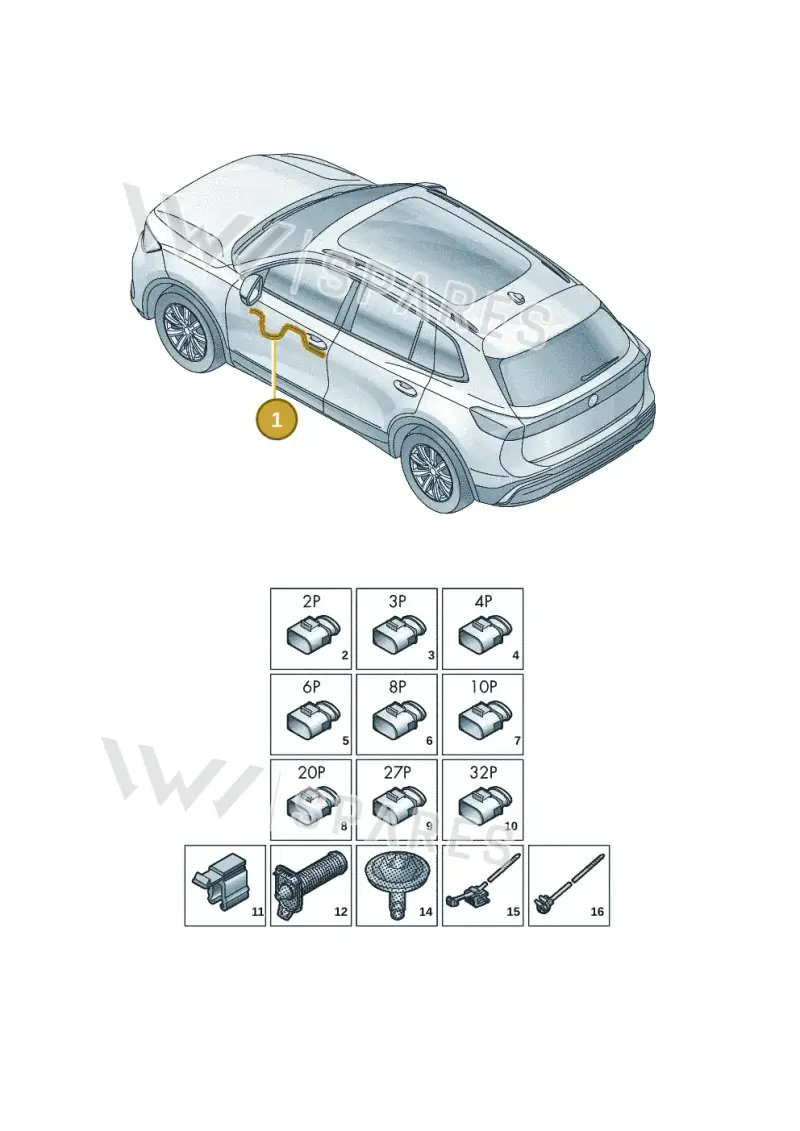 571971161P — Volkswagen Tiguan (2023-2025) diagram 57x972300, position 1