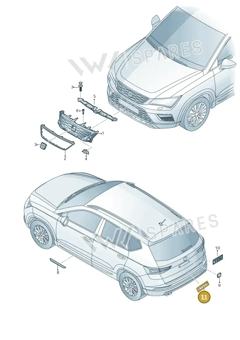 575853687B2ZZ — SEAT Ateca (2016-) diagram 893853200, position 11