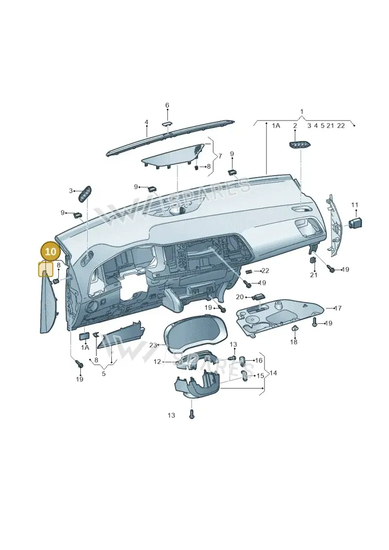 577857036A9B9 — SEAT Ateca (2016-) diagram 893857100, position 10