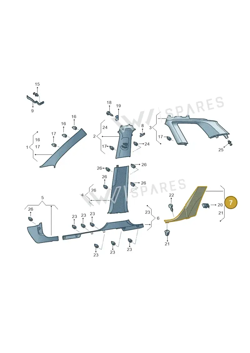 57A867766B9B9 — Skoda Karoq (2017-2023) diagram 834867650, position 7