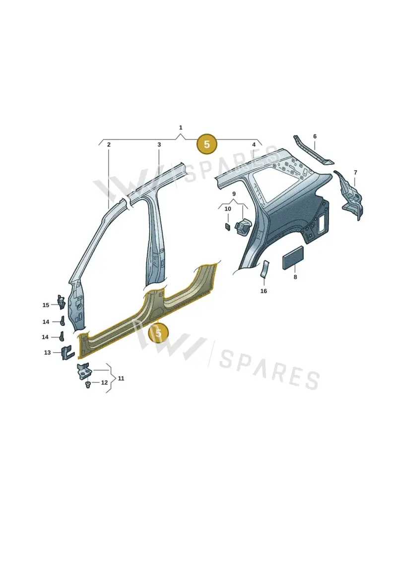 57H809601D — Skoda Kodiaq (2024-2024) diagram 57h809050, position 5