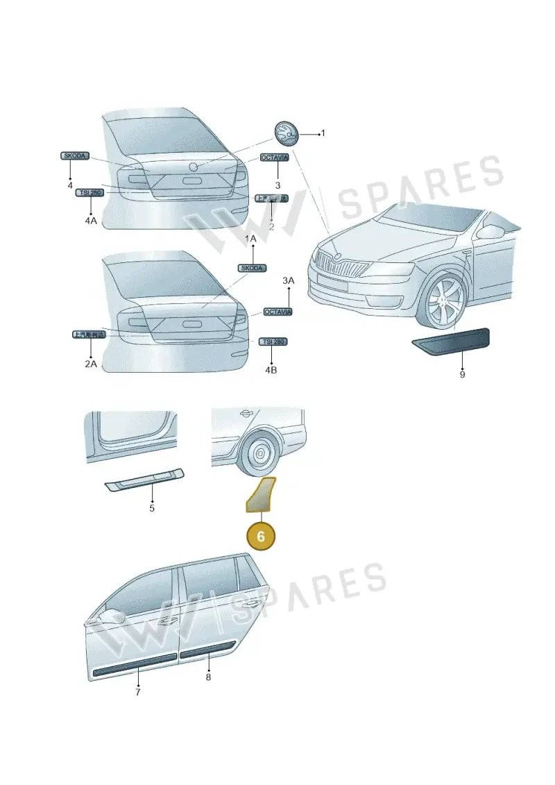 5E0807905A — Skoda Octavia (2014-2023) diagram 783853100, position 6