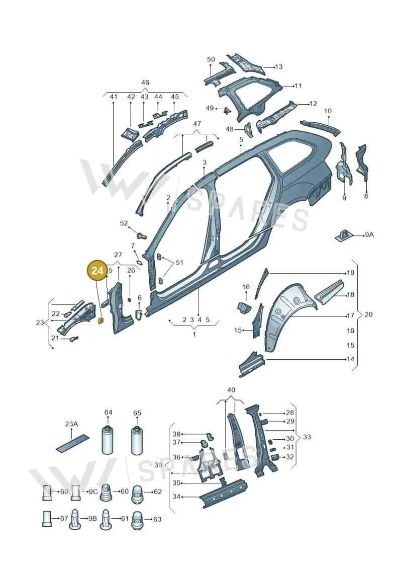 5E0809622 — Skoda Octavia (2017-2020) diagram 805809035, position 24