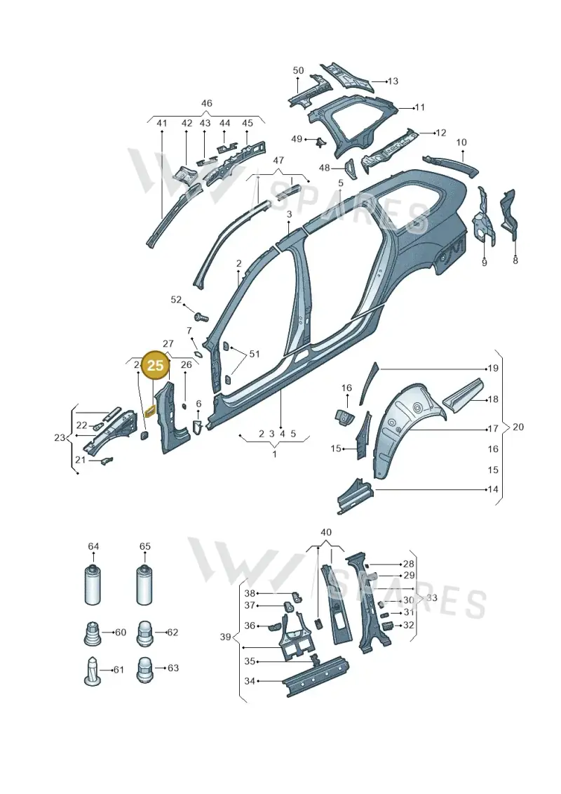 5E0809624 — Skoda Octavia (2012-2017) diagram 753809350, position 25